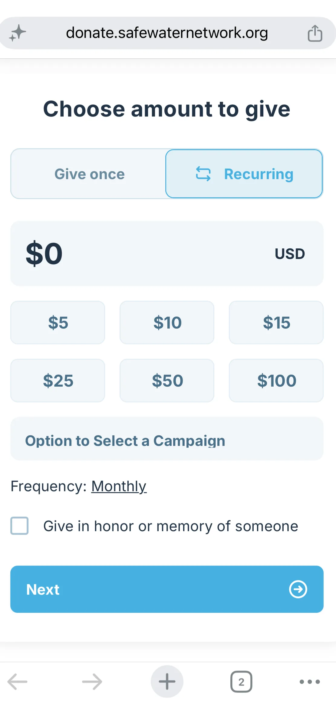 Safe Water Network — interface detail 1